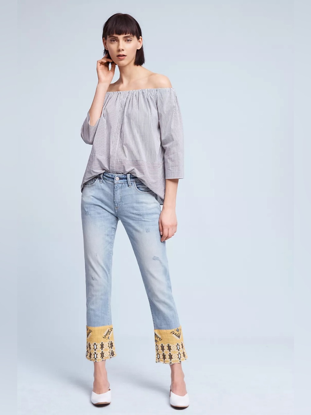 Anthropologie Pilcro and the Letterpress Hyphen Mid-Rise Boyfriend jeans